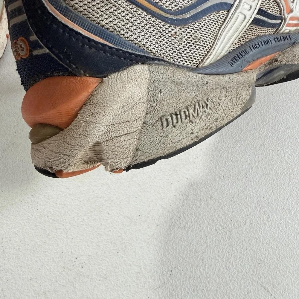 Vintage ASICS Gel-Creed 2002 Men's Blue Orange Silver Running Shoes Size 11 READ